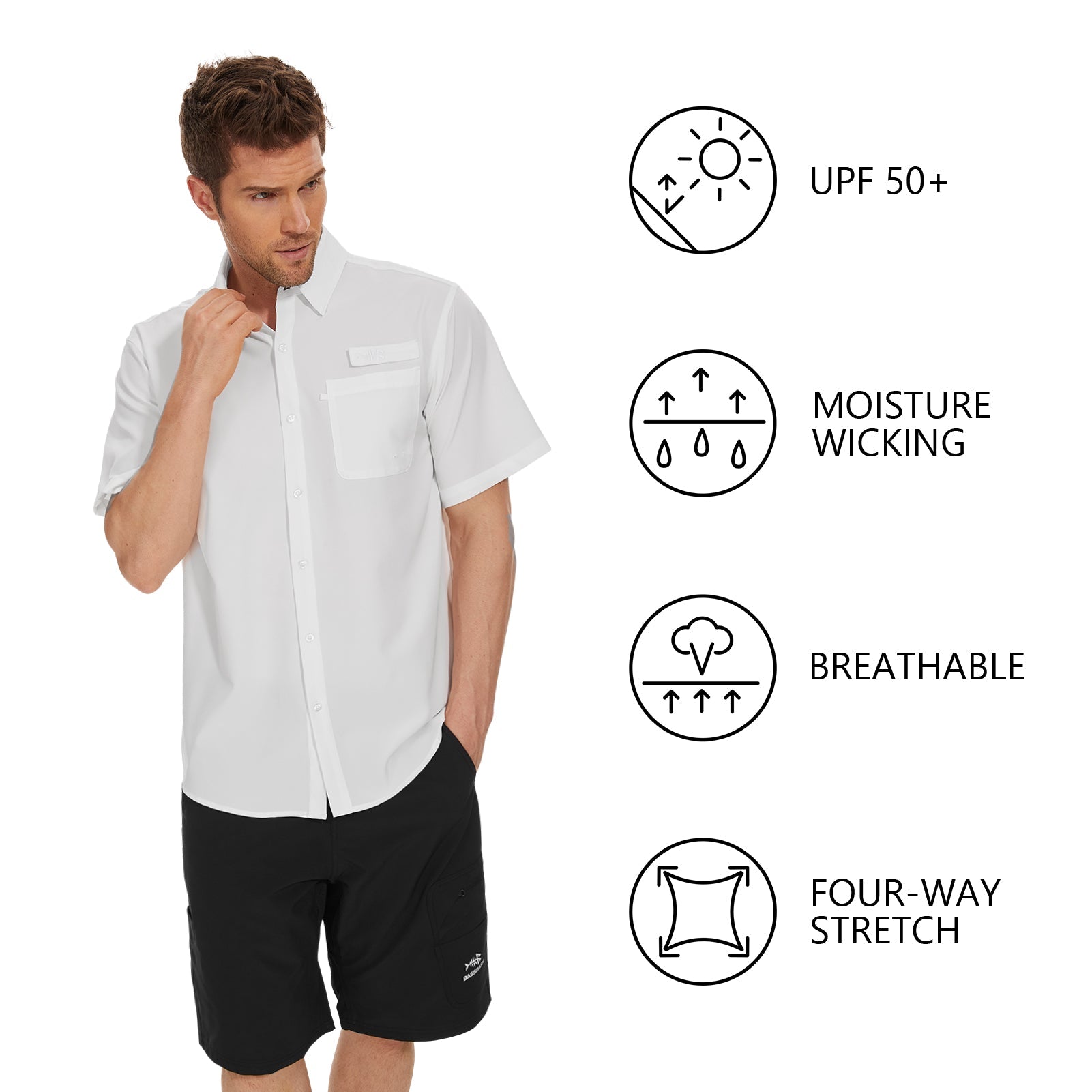 Mens Sun Protective Button Down Shirt-6