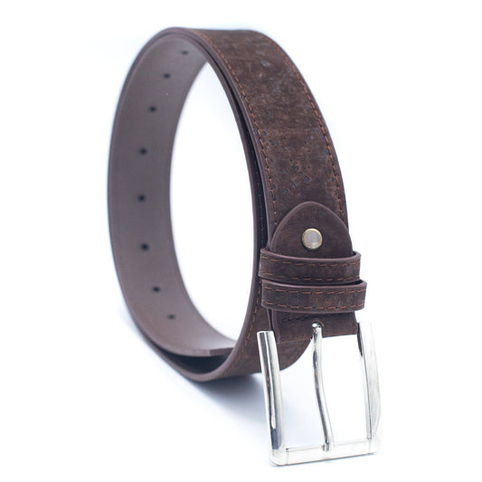 Brown Cork men belt vegan belt mens natural leather belt L-853-B-0
