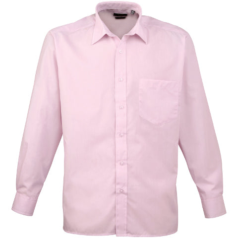 Premier Long Sleeve Poplin Shirt - Pink-0