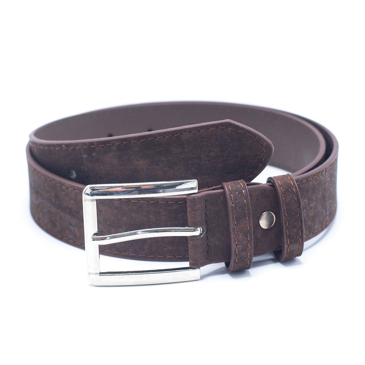 Brown Cork men belt vegan belt mens natural leather belt L-853-B-3