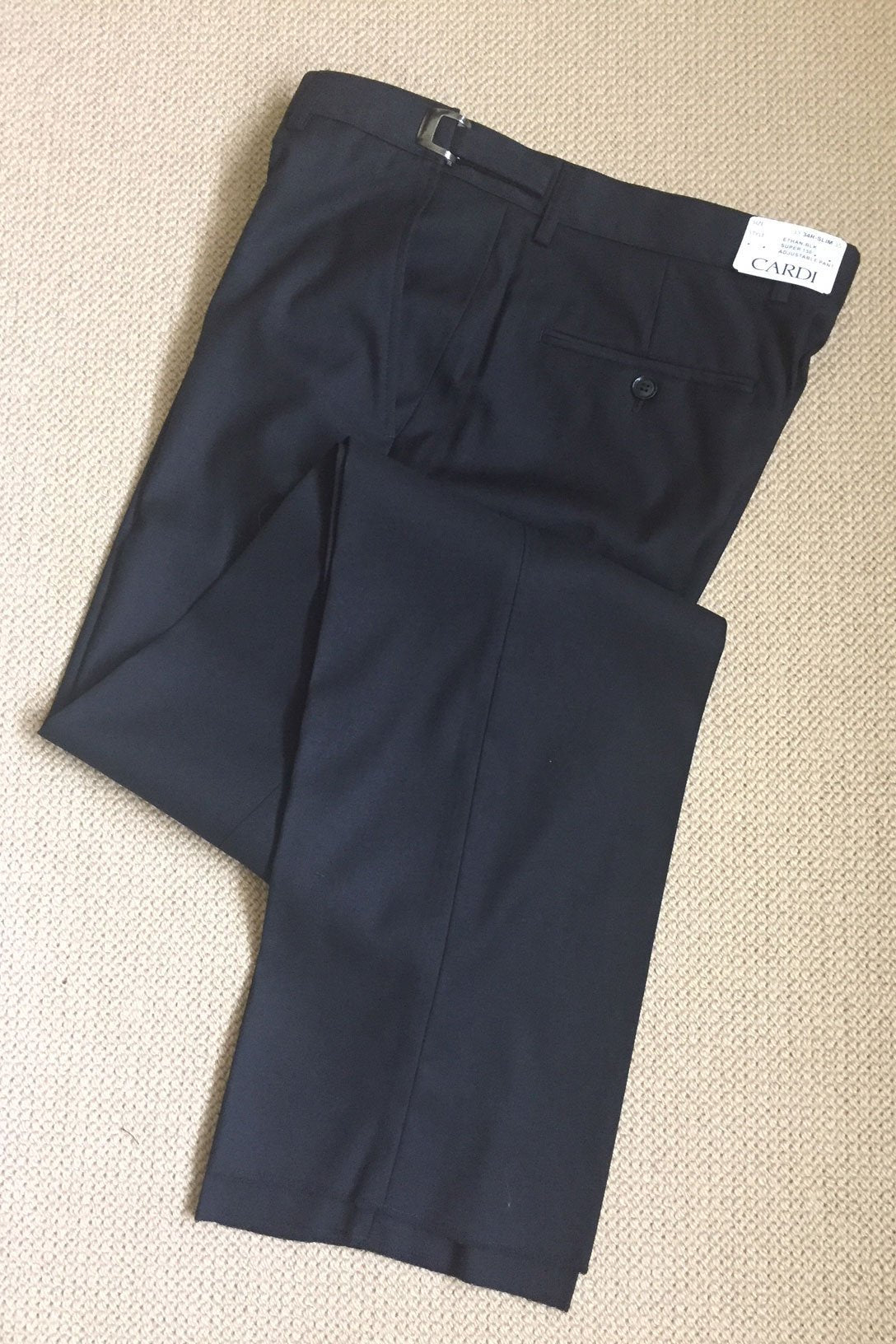 "Ethan" Black Super 150's Luxury Viscose Blend Suit Pants-1