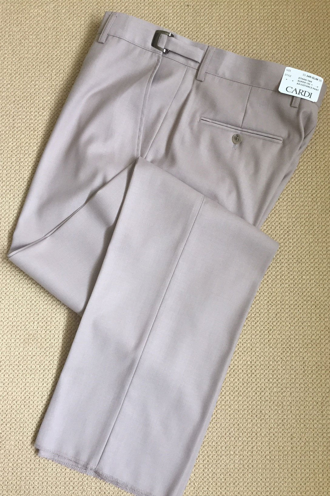 "Ethan" Tan Super 150's Luxury Viscose Blend Suit Pants-1